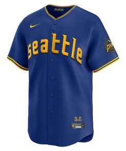 Alternative view of Julio Rodriguez Seattle Mariners Nike City Connect Limited Jersey - Blue