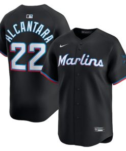 Sandy Alcantara Miami Marlins Nike Alternate Limited Player Jersey - Black/White