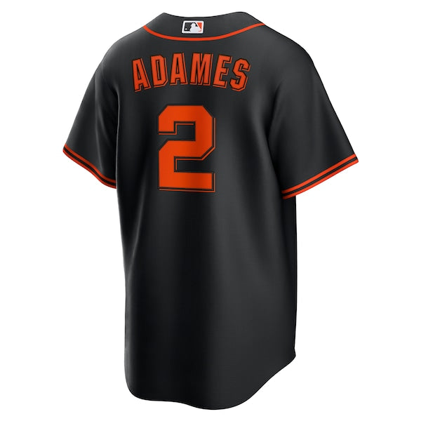 Willy Adames San Francisco Giants Nike Alternate Replica Baseball Jersey - Black - Image 3