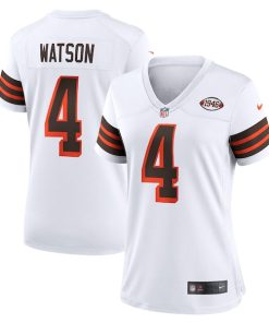 Alternative view of Deshaun Watson Cleveland Browns Nike Women's Player Jersey - White/Brown