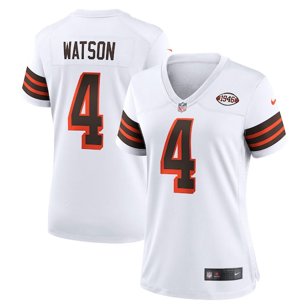 Deshaun Watson Cleveland Browns Nike Women's Player Jersey - White/Brown - Image 2