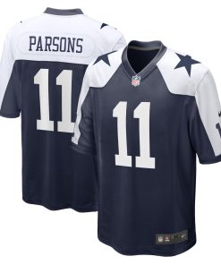 Alternative view of Micah Parsons Dallas Cowboys Nike Game Jersey - White/Navy