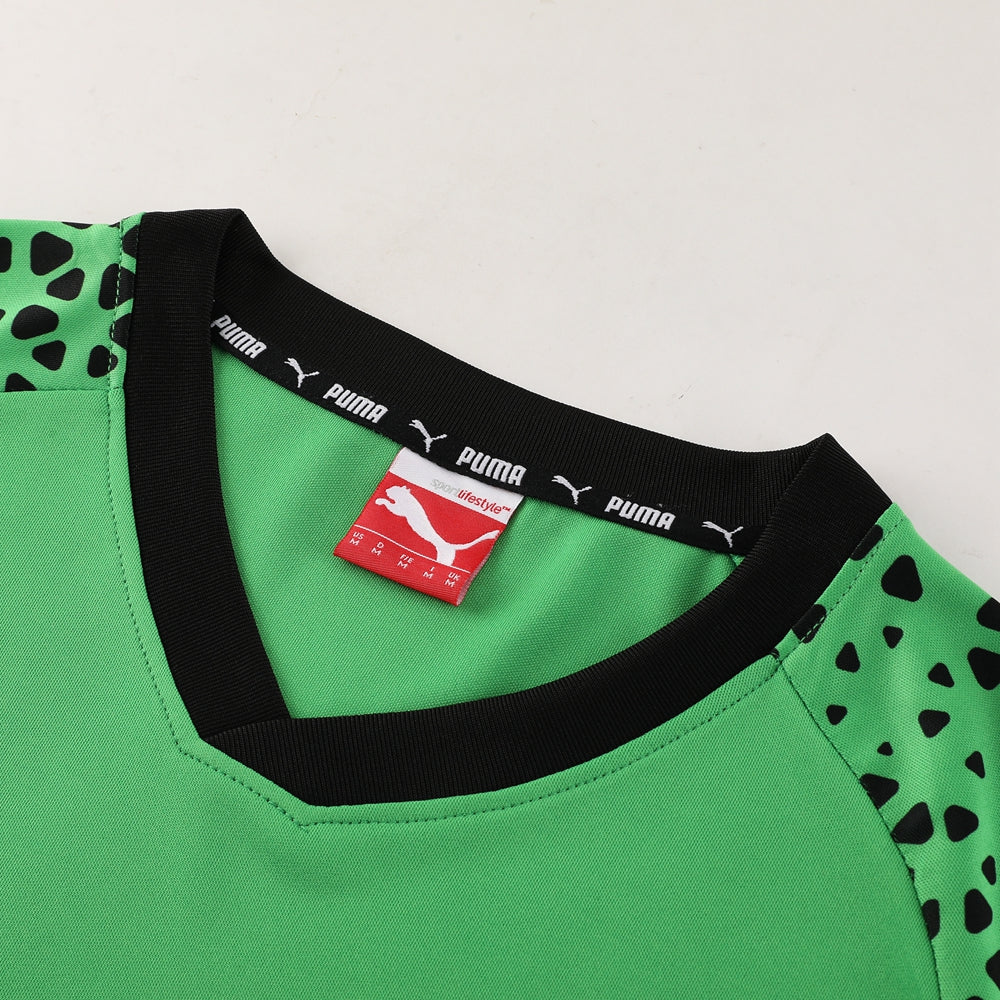 Puma Short Sleeve Training Jersey Set-PD02- Avocado Green/Black - Image 6