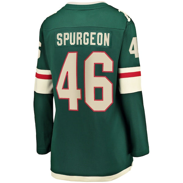 Jared Spurgeon Minnesota Wild Women's Home Breakaway Player Jersey - Green - Image 3