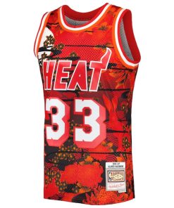 Alternative view of Alonzo Mourning Miami Heat 1996/97 Hardwood Classics Lunar New Year Swingman Jersey - Red