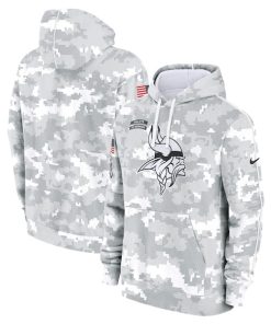 Minnesota Vikings Nike 2024 Salute to Service Club Fleece Pullover Hoodie - Arctic Camo