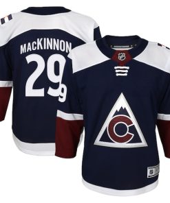 Alternative view of Nathan MacKinnon Colorado Avalanche Youth Alternate Premier Player Jersey - Navy/Burgundy