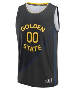 Alternative view of Golden State Warriors  Youth Fast Break Custom Replica Jersey - Black  - Statement Edition