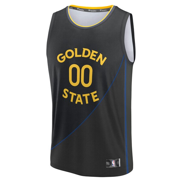 Golden State Warriors Youth Fast Break Custom Replica Jersey - Black - Statement Edition - Image 2