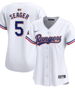Corey Seager Texas Rangers Nike Women's 2024 Gold Collection Limited Player Jersey?¨C White