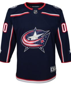 Alternative view of Columbus Blue Jackets Youth Home Premier Custom Jersey - Navy