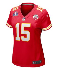 Alternative view of Patrick Mahomes Kansas City Chiefs Nike Women's Super Bowl LVIII Game Jersey - Red
