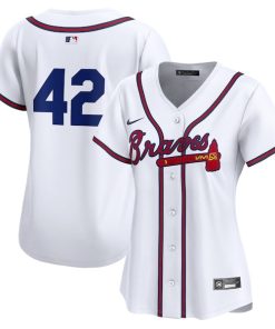 Atlanta Braves Nike Women's 2024 Jackie Robinson Day Home Limited Jersey?¨C White