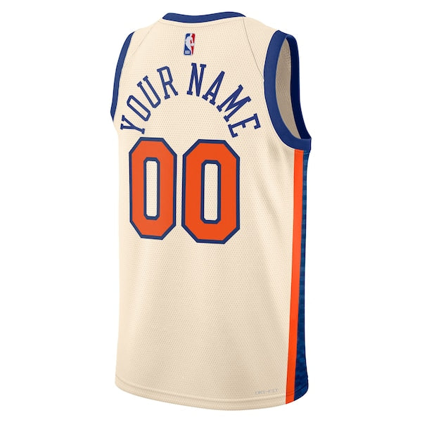 New York Knicks Nike Unisex 2025/26 City Edition Swingman Custom Jersey - Cream - Image 3