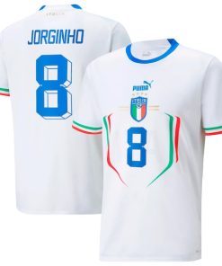 Jorginho Italy National Team Puma Youth 2022/23 Away Replica Player Jersey - White