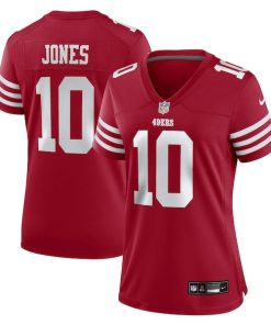 Mac Jones San Francisco 49ers Nike Women's Team Game Jersey - Scarlet
