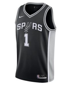 Alternative view of Victor Wembanyama San Antonio Spurs Nike Youth Swingman Jersey - Icon Edition - Black