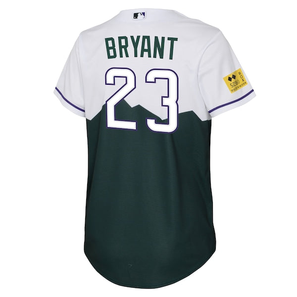 Kris Bryant Colorado Rockies Nike Youth 2022 City Connect Replica Player Jersey - Green - Image 3