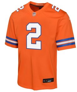 Alternative view of Patrick Surtain II Denver Broncos Nike Youth Mile High Collection 1977 Throwback Game Jersey - Orange