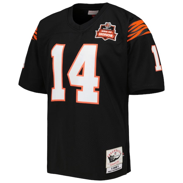 Ken Anderson Cincinnati Bengals 1981 Authentic Throwback Retired Player Jersey - Black - Image 2