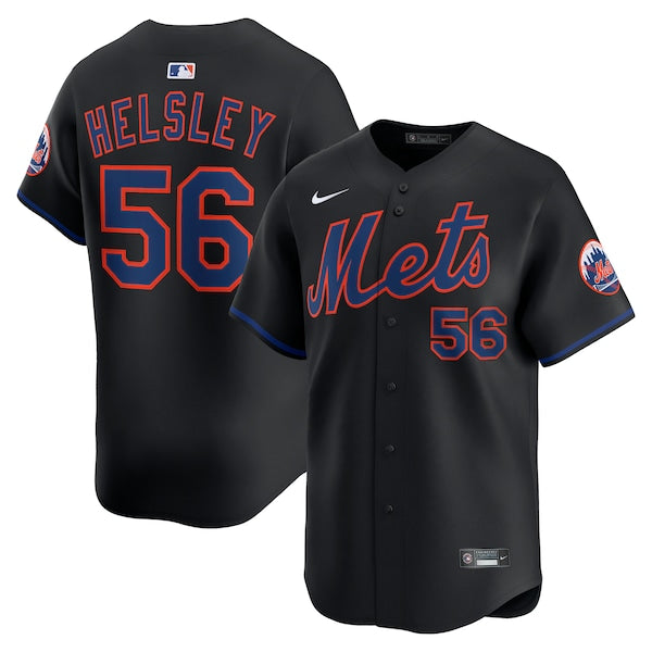 Ryan Helsley New York Mets Nike Alternate Limited Player Jersey - Black/White - Image 2