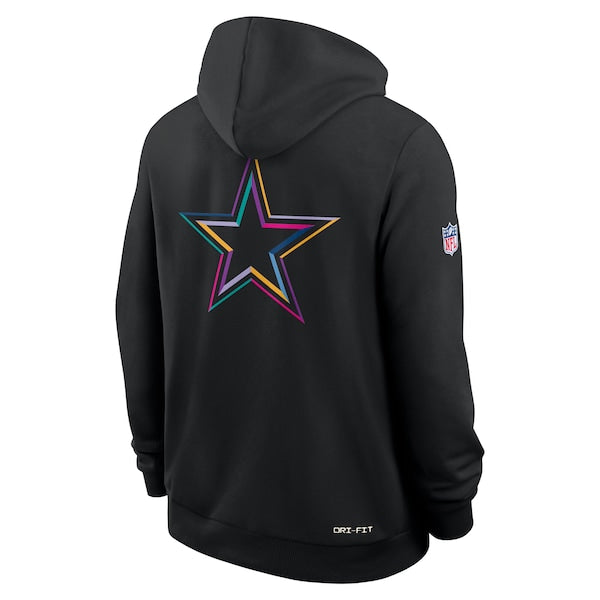 Dallas Cowboys Nike Tall 2025 NFL Crucial Catch Sideline Standard Issue Dri-FIT Hoodie - Black - Image 3