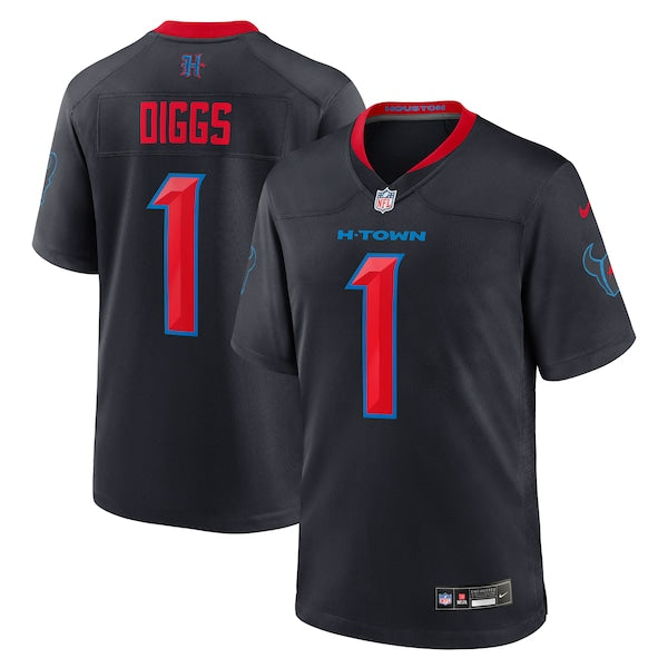 Stefon Diggs Houston Texans Nike Alternate Game Jersey - Navy/Red - Image 2