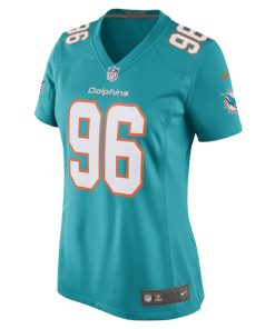 Alternative view of Porter Gustin Miami Dolphins Nike Women's Game Player Jersey - Aqua