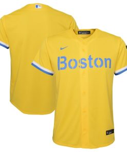 Boston Red Sox Nike Youth City Connect Replica Team Jersey - Gold/Light Blue