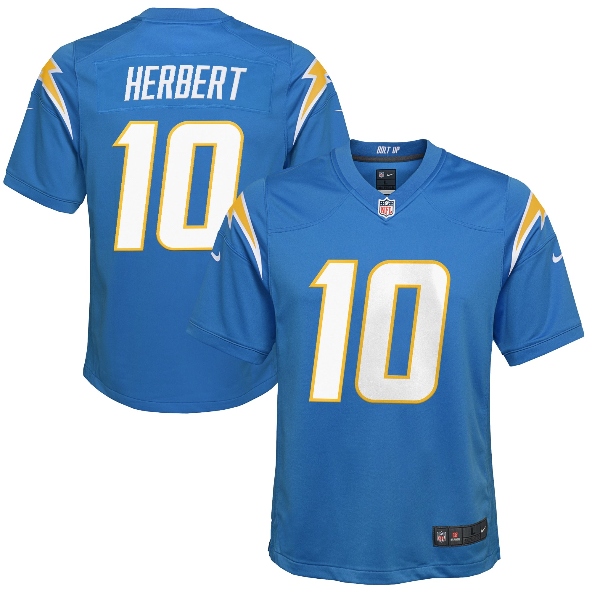 Justin Herbert Los Angeles Chargers Nike Youth Game Jersey - Royal/Navy/Powder Blue/White - Image 7