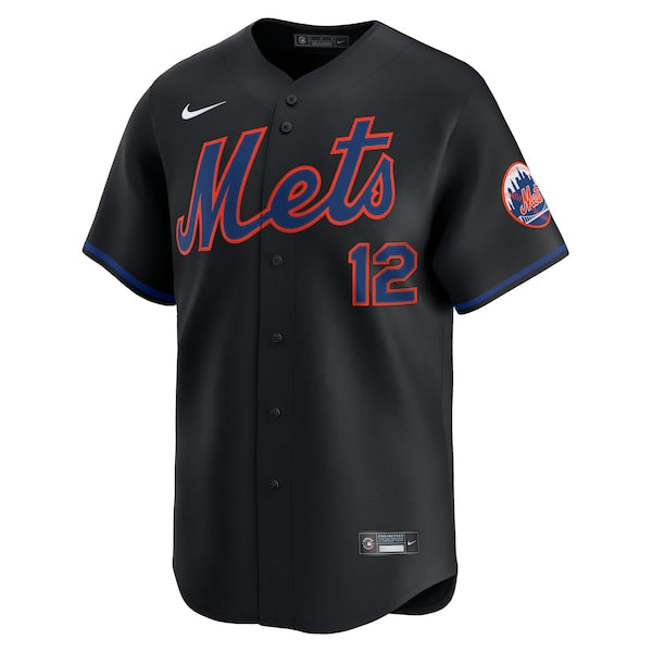 Francisco Lindor New York Mets Nike Alternate Limited Jersey - Black - Image 2