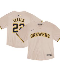 Christian Yelich Milwaukee Brewers Nike Toddler Home Game Jersey - Cream