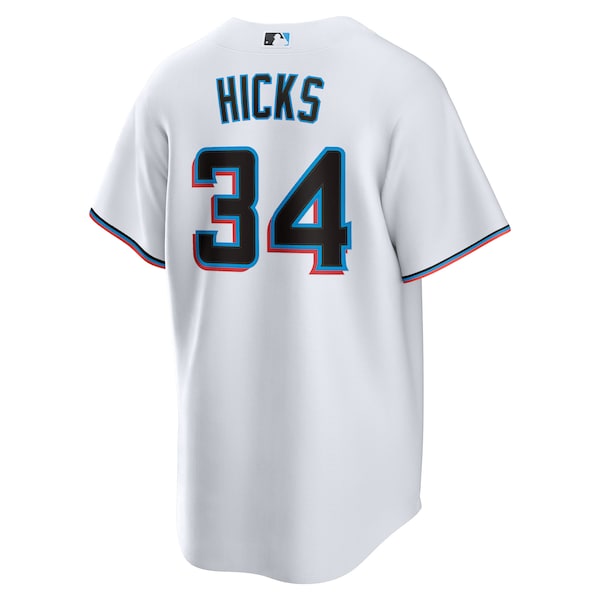 Liam Hicks Miami Marlins Nike Home Replica Jersey - White - Image 3