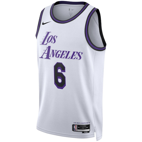 LeBron James Los Angeles Lakers Nike Unisex 2022/23 Swingman Jersey - City Edition - White - Image 3