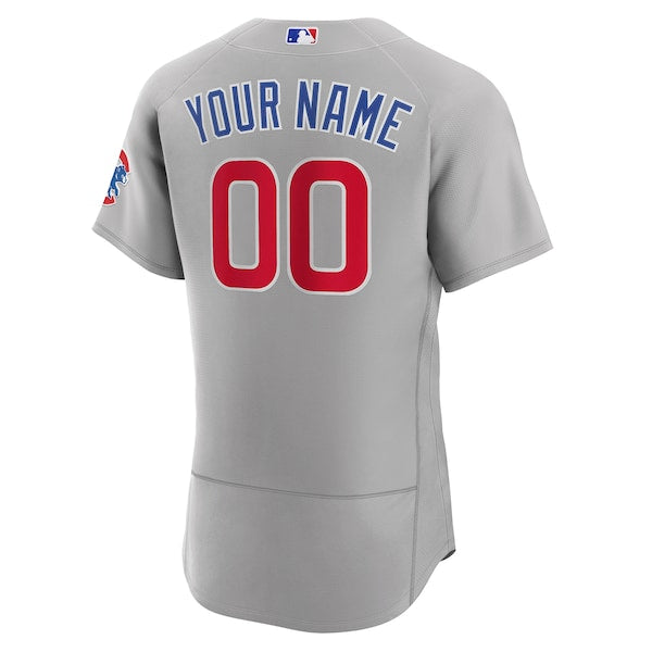 Chicago Cubs Nike Road Authentic Custom Jersey - Gray - Image 3
