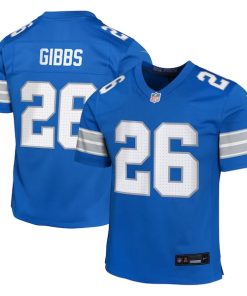 Jahmyr Gibbs Detroit Lions Nike Youth Team Player Game Jersey - Blue