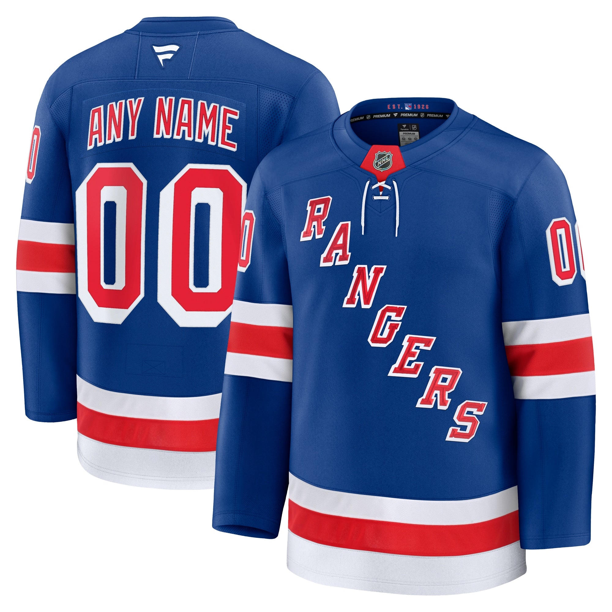 New York Rangers Alternate Premium Custom Jersey - Navy/Royal/White - Image 7