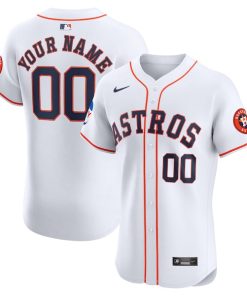 Houston Astros Nike Home Elite Custom Patch Jersey - White