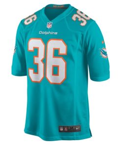 Alternative view of Jamal Perry Miami Dolphins Nike Home Game Player Jersey - Aqua