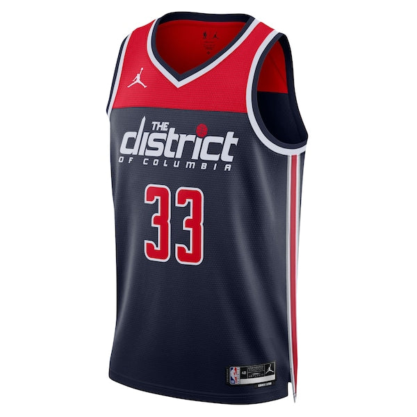 Kyle Kuzma Washington Wizards Jordan Brand Unisex Swingman Jersey - Statement Edition - Navy - Image 2