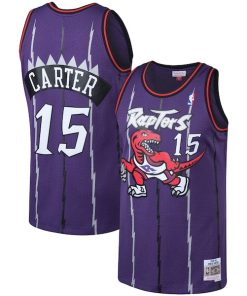 Alternative view of Vince Carter Toronto Raptors 1998/99 Big & Tall Hardwood Classics Swingman Jersey - Purple/White