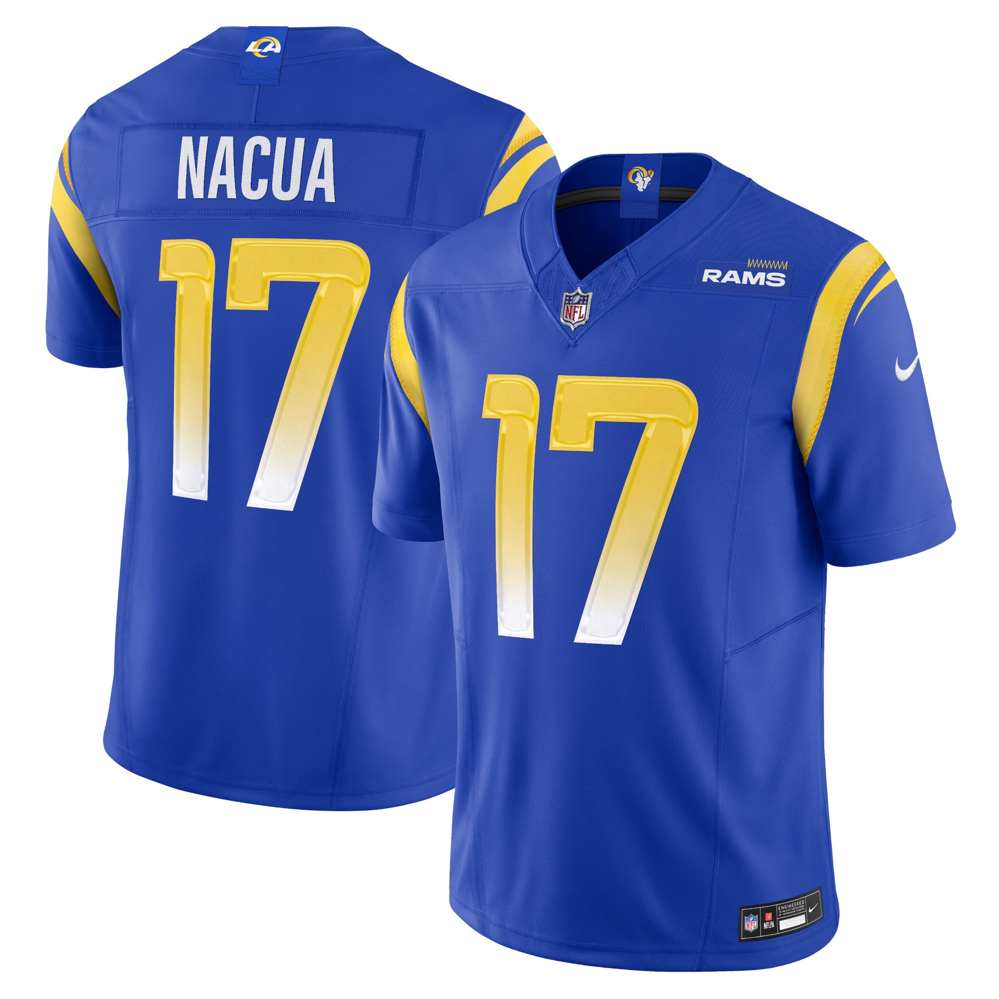 Puka Nacua Los Angeles Rams Nike Vapor F.U.S.E. Limited Jersey - White/Royal - Image 6