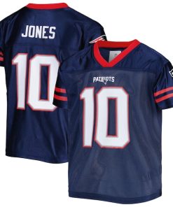 Youth Mac Jones Navy New England Patriots Player Jersey