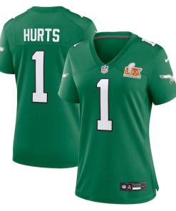 Jalen Hurts Philadelphia Eagles Nike Women's Super Bowl LIX 2nd Alternate Game Jersey - Kelly Green