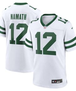 Alternative view of Joe Namath New York Jets Nike Legacy Retired Player Game Jersey - White/Green