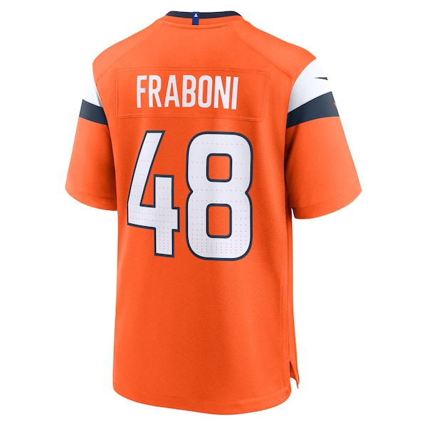Mitchell Fraboni Denver Broncos Nike Team Game Jersey - Orange - Image 4