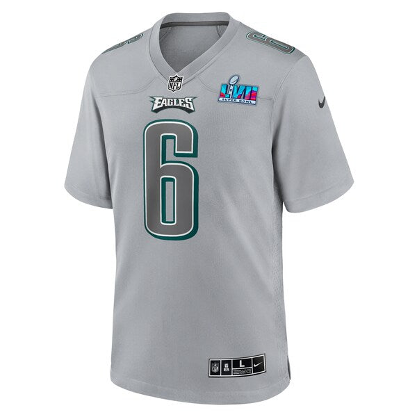 DeVonta Smith Philadelphia Eagles Nike Super Bowl LVII Patch Atmosphere Fashion Game Jersey - Gray - Image 2
