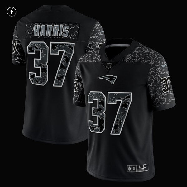 Damien Harris New England Patriots Nike RFLCTV Limited Jersey - Black - Image 2