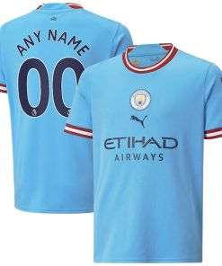 Manchester City Puma Youth 2022/23 Home Replica Custom Jersey - Sky Blue