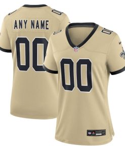 Alternative view of New Orleans Saints Nike Women's Gameday Golds Alternate Custom Game Jersey - Gold/Black
